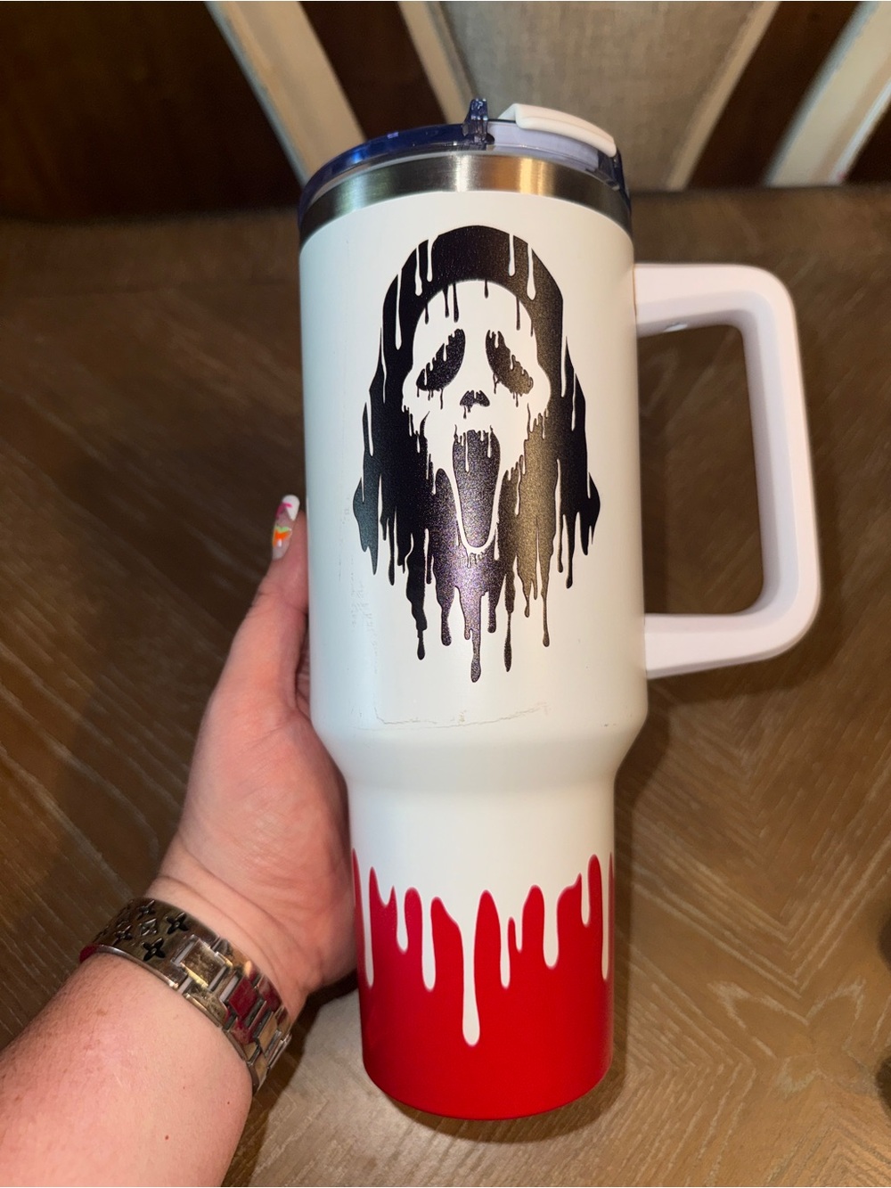 Spencer's Scream Ghost Face Stay Scary 40 oz. Tumbler Travel Mug